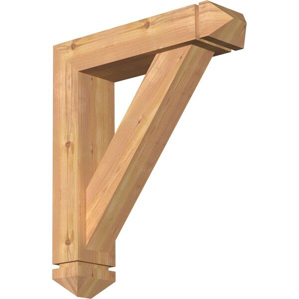 Ekena Millwork Traditional Arts and Crafts Smooth Bracket w/ Offset Brace, Western Red Cedar, 5 1/2"W x 22"D x 26"H BKT0604X22X26TRA03SWR - main